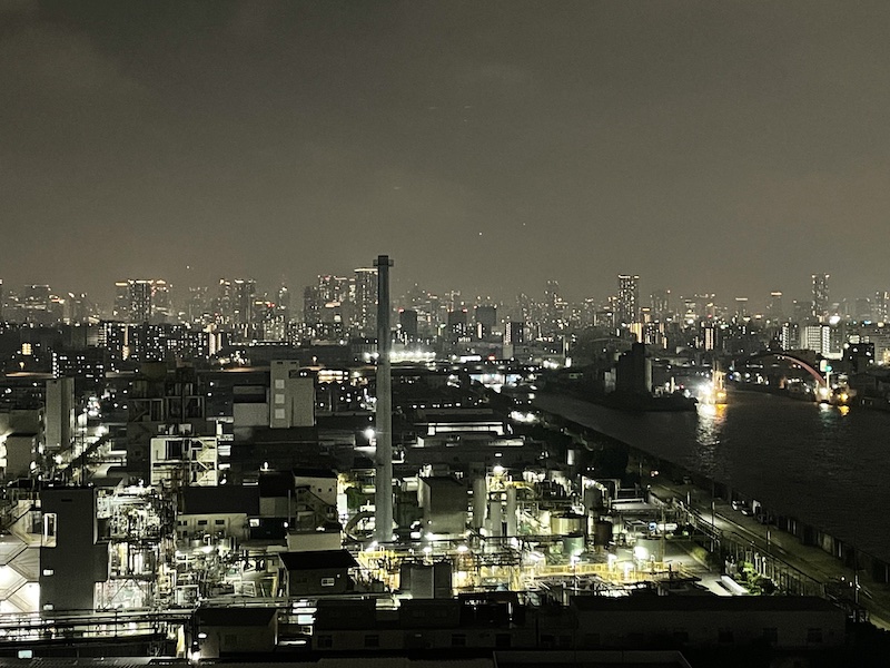 ひなたの湯　大阪ユニバーサルベイサイドの夜景　梅田方面